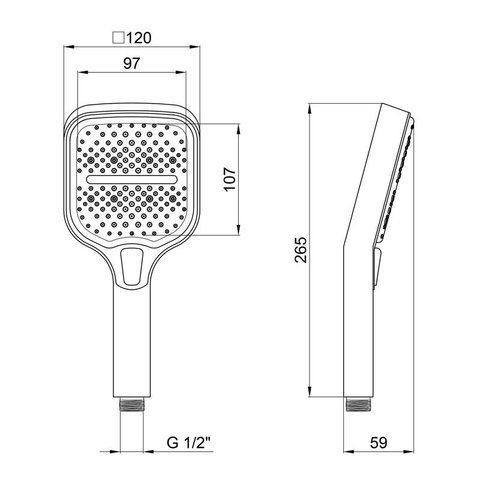 Лейка для ручного душа Qtap Rucni 260x120 мм округлая QTRUC125BLM45782 Black Matt SD00051906 фото