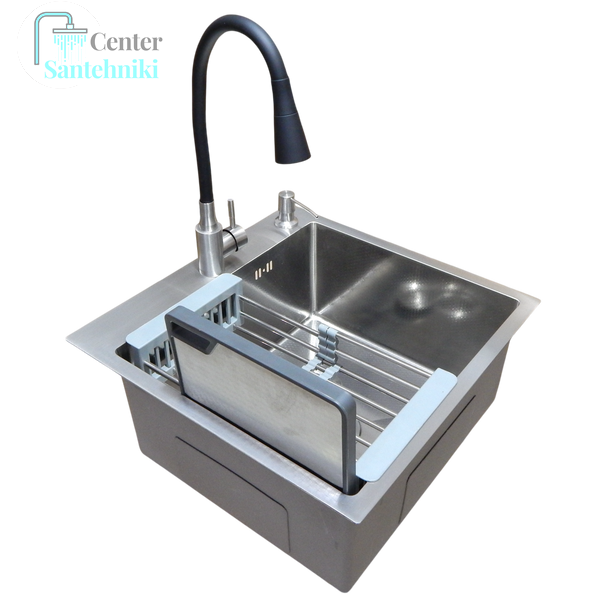 Комплект кухонної мийки Kraft KRF 5050 decor (3.0/1.0 мм) CS54071 фото