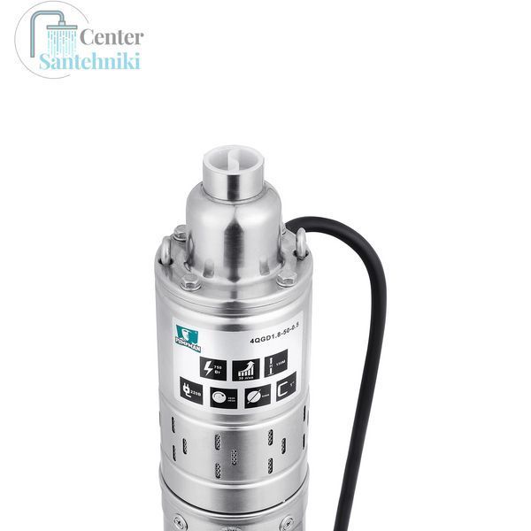 Насос глибинний шнековий Pumpman 4QGD1.8-50-0.55 кВт Нmax 130 м Qmax 1,8 куб.м 550 Вт CV029778 фото