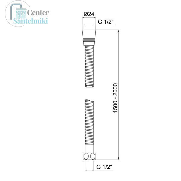 Шланг для душу Kroner KRM - C600 150-200 см CV023628 фото
