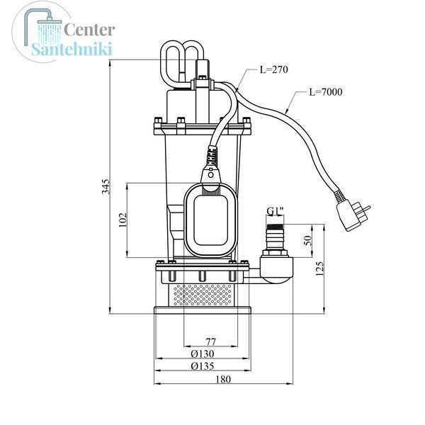 Насос дренажний Forwater QDX 1,5-15-0,75 кВт CV018430 фото