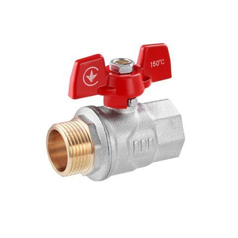 Кран кульовий WaGa 1" ВЗ PN40 метелик, нікельований CV034297 фото
