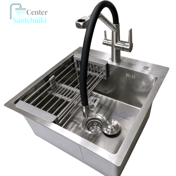 Комплект кухонної мийки Kraft KRF 5050 decor (3.0/1.0 мм) CS25280 фото