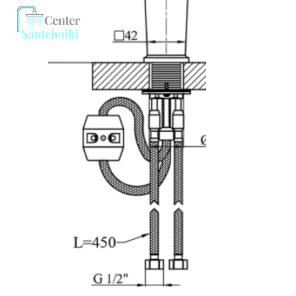 Комплект кухонної мийки Kraft HM 50х50 NANO BLACK (DECOR) PVD (3.0/1.0 мм) SМ712 фото