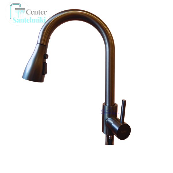 Комплект кухонної мийки Kraft HM 50х50 NANO BLACK (DECOR) PVD (3.0/1.0 мм) SМ712 фото