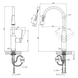 Комплект кухонної мийки Kraft HM 50х50 NANO BLACK (DECOR) PVD (3.0/1.0 мм) SМ712 фото 15