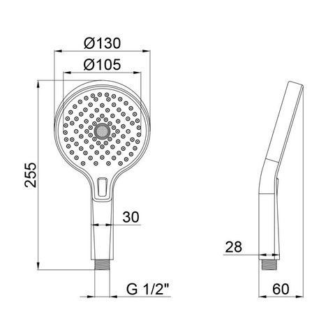 Лійка для ручного душу Qtap Rucni 130 мм округла QTRUCA133O3KCW Chrome SD00041909 фото