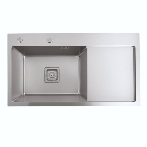 Мойка Platinum Handmade 780х430х220 L нержавейка (квадратный сифон, 3.0/1.0) 38089 фото