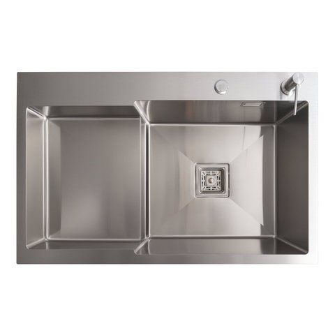 Кухонная мойка 78*50С R нержавейка Platinum Handmade (углубленная полка, 3.0/1.0 мм) 42178 фото