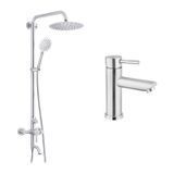 Набор 2 в 1 душевая система Kroner Edelstahl Klassisch-ESG063 + смеситель Edelstahl Klassisch-ESG010 CVS30204 фото