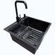 Комплект кухонної мийки Kraft HM 50х50 NANO BLACK PVD (3.0/1.0 мм) CS25134 фото 3