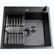 Комплект кухонної мийки Kraft HM 50х50 NANO BLACK PVD (3.0/1.0 мм) CS25134 фото 4