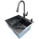 Комплект кухонної мийки Kraft HS 600Х450мм NANO BLACK - 60х50HM PVD (3.0/1.0 мм) DEKOR CS25234 фото 4