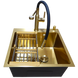 Комплект кухонної мийки Kraft NANO GOLD PVD HS50*50 (3.0/1.0 мм) декор CS47370 фото 8