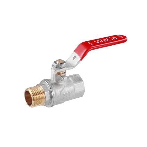 Кран шаровой WaGa 1/2" ВН PN40 ручка, никелированный CV034299 фото