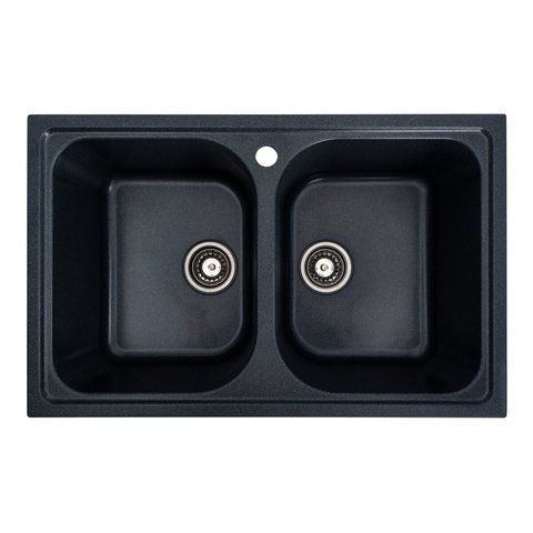Гранитная мойка для кухни Platinum 7950 Equatoria матовая Антрацит 36387 фото