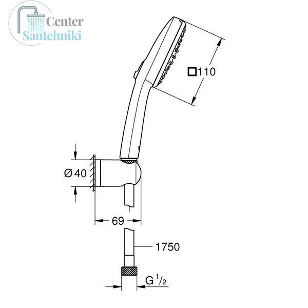 Душевой набор Grohe QuickFix Vitalio Comfort 110 26399001 CV033244 фото