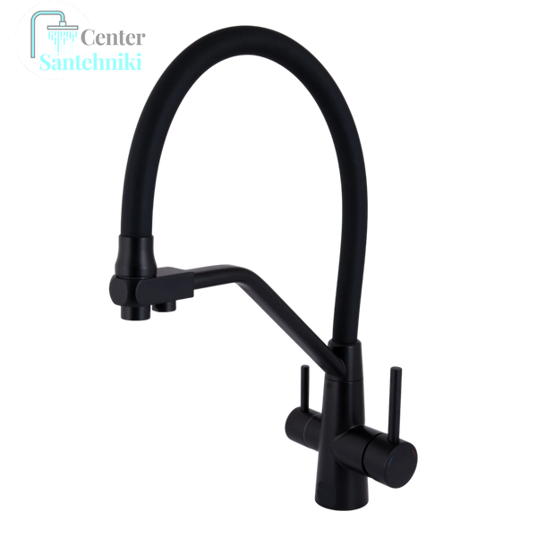 Мийка для кухні 4в1 (комплект) Kraft Handmade H6548BL крило ліворуч Black PVD 3,0/1,0 мм CS25185 фото