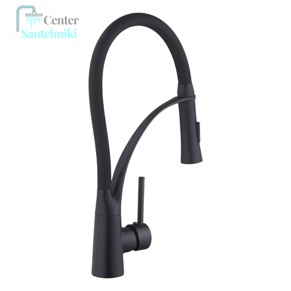 Комплект кухонной мойки Kraft NANO BLACK PVD HS60*50 Декор (3.0/1.0 мм)+Змішувач для кухні Kroner KRP Ersel - SCH03393BLK CS25235 фото