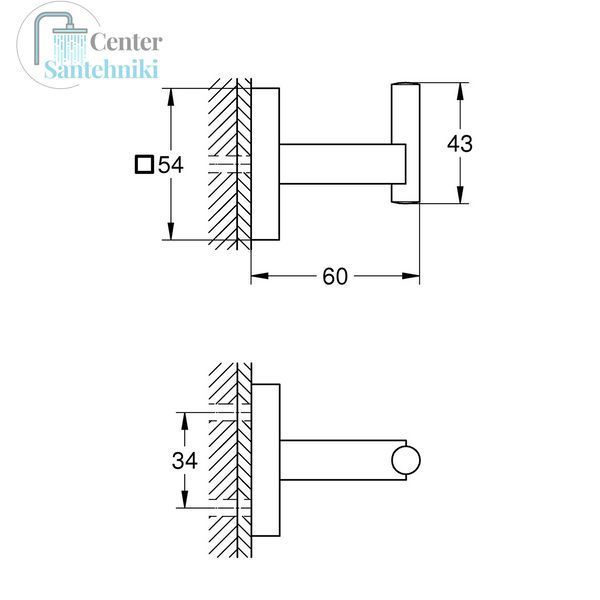 Гачок для ванної кімнати Grohe QuickFix Start Cube 409612430 CV033754 фото