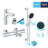 Комплект змішувачів для ванної кімнати з термостатом Grohe QuickFix UA202304TS CV030620 фото