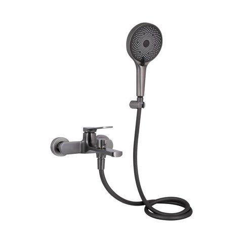 Смеситель для ванны Qtap Slavonice (c душевым гарнитуром) QTSLV259GMB48035 Gunmetal Black PVD SD00054159 фото