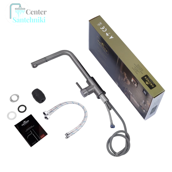 Комплект кухонной мойки KRP Schwarze - 6050HM PVD CS948 фото