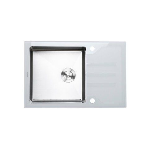 Кухонная мойка Platinum Handmade WHITE GLASS 780х510х200 23645 фото