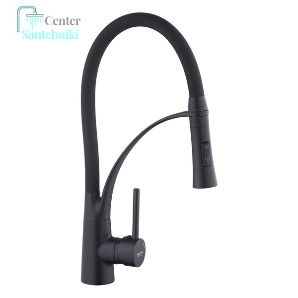 Комплект кухонної мийки Kroner KRP Schwarze - 7849LHM PVD (3/1 мм) CS077 фото