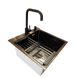 Комплект кухонної мийки Kraft HM 50х50 NANO BLACK (DECOR) PVD (3.0/1.0 мм) CS4630 фото 3