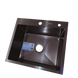 Комплект кухонної мийки Kraft HM 50х50 NANO BLACK (DECOR) PVD (3.0/1.0 мм) CS4630 фото 7