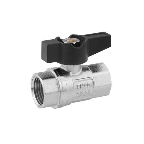 Кран кульовий Karro UNO 1/2" ВВ PN40 метелик, нікельований CV034671 фото