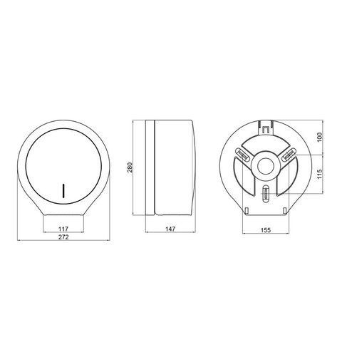 Держатель для туалетной бумаги Qtap Pohodli 270 мм QTDP100BP White/Black (Drž&aacute;k) SD00042877 фото