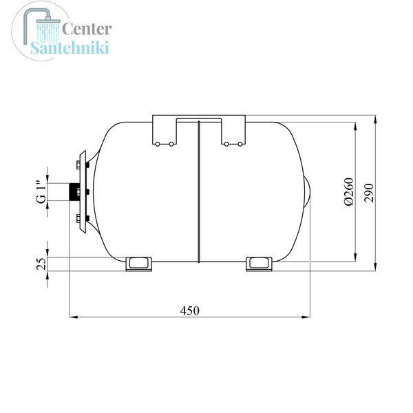 Гідроакумулятор горизонтальний Forwater 24 л CV008208 фото