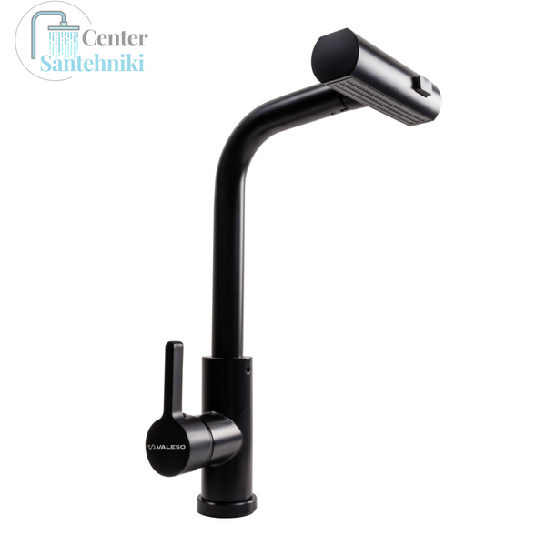 КОМПЛЕКТ Valeso Handmade мойка CM 65*50 R PVD черная + смеситель XK09B черный 53551 фото