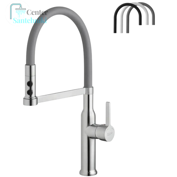 Комплект кухонной мойки Kraft HM 6045 DECOR (3.0/1.0 мм)+Смеситель для кухни с гибким изливом Pllen&oacute; CS25339 фото