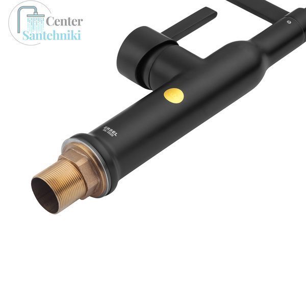 Комплект кухонної мийки Kraft NANO BLACK PVD HS 540*480мм Декор (3.0/1.0 мм)+Змішувач для кухні Kroner KRP Ersel - SCH03112BLK CS25239 фото