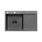 Кухонна мийка Kroner KRP Schwarze - 7849LHM PVD (3.0/1.0 мм) CV025278 фото