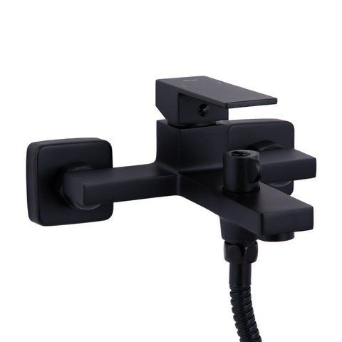 Змішувач для ванни Qtap Gemini (з душовим гарнітуром) QTGEM259BLM45682 Black Matt SD00051806 фото