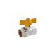Кран кульовий для газу Valves 1/2" ВВ PN30 жовтий метелик, нікельований CV028344 фото 1
