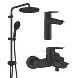 Набор смесителей 3 в 1 для ванной комнаты Grohe QuickFix Start Black UA303305RM CV034632 фото