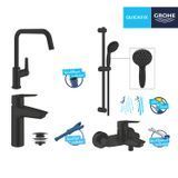 Набір змішувачів 4 в 1 для ванної кімнати та кухні Grohe QuickFix Start Black M-Size UA303301MK CV033954 фото