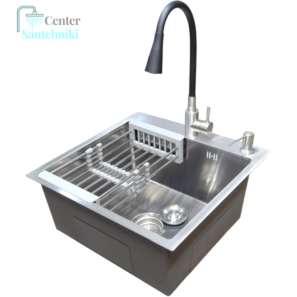 Комплект кухонной мойка Kraft KRF 5050 decor (3.0/1.0 мм) CS25091 фото