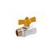 Кран кульовий для газу Valves 1/2" ВЗ PN30 жовтий метелик, нікельований CV028345 фото 1