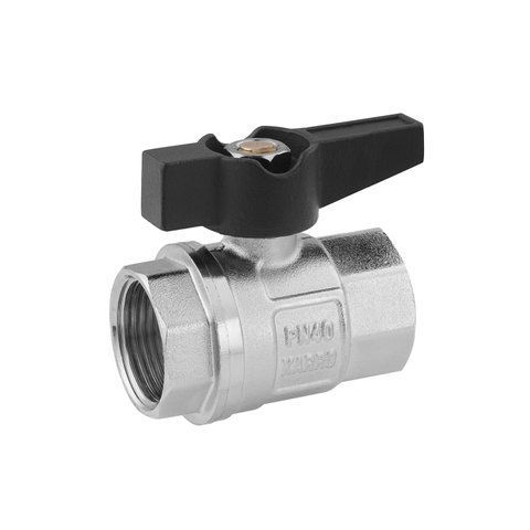 Кран кульовий Karro UNO 3/4" ВВ PN40 метелик, нікельований CV034674 фото