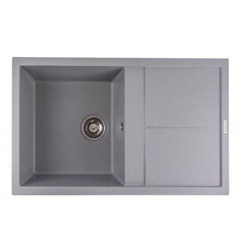 Гранитная мойка для кухни Platinum 7950 Selena матовая Серый металлик 4024 фото