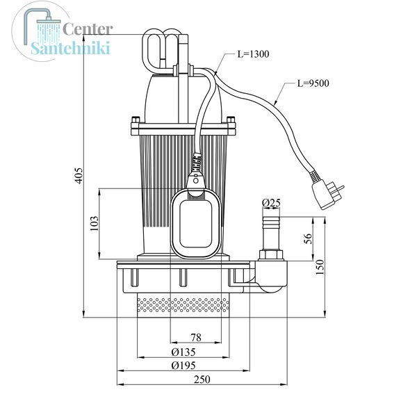 Насос дренажний Pumpman QDX1,5-32-0,75 кВт Hmax 33 м Qmax 7,2 куб.м 750 Вт CV032261 фото