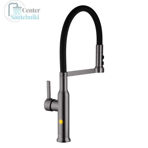 Комплект кухонної мийки Kraft NANO BLACK (Декор-соти) 600х450х220мм (3.0/1.0 мм)+Змішувач для кухні Kroner KRP Ersel - GRP03112BLK CS25292 фото