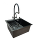 Комплект кухонної мийки Kraft HM 50х50 NANO BLACK (DECOR) PVD (3.0/1.0 мм)+Змішувач для кухні з підключенням до фільтра Kroner CS25142 фото 2