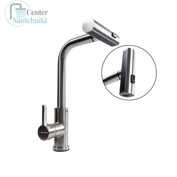 2in1 Set Kitchen Sink Handmade CM 65*50 L Stainless Steel + Faucet XK08A VALESO 53548 фото